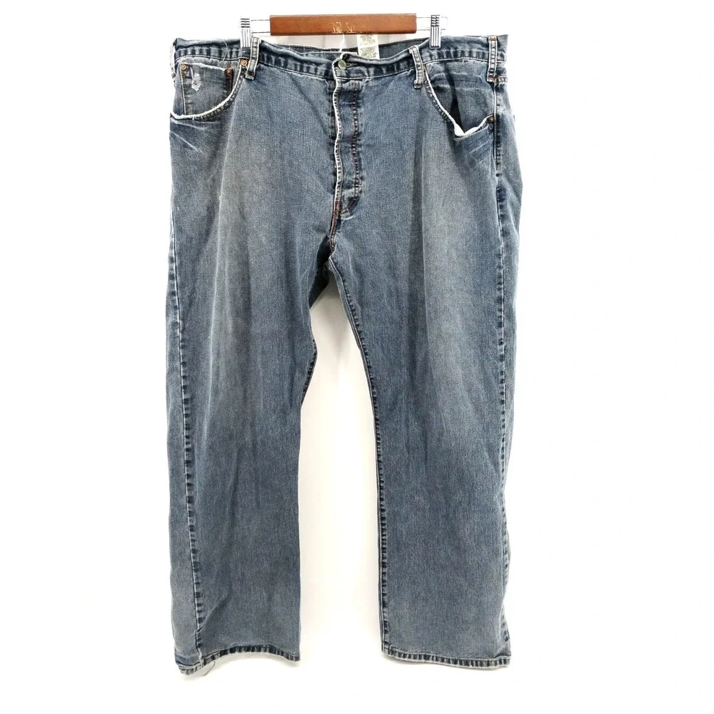 Levi's Signature Low Straight Button Fly Jeans Mens 42x32 Wide Leg Y2k 2006